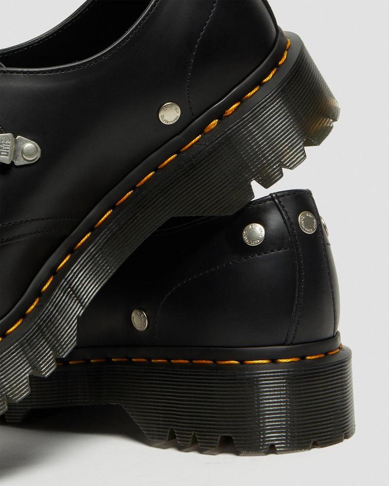 Dr Martens 1461 Bex Stud Læder Oxford Sko Dame Sort | DK 344UZG